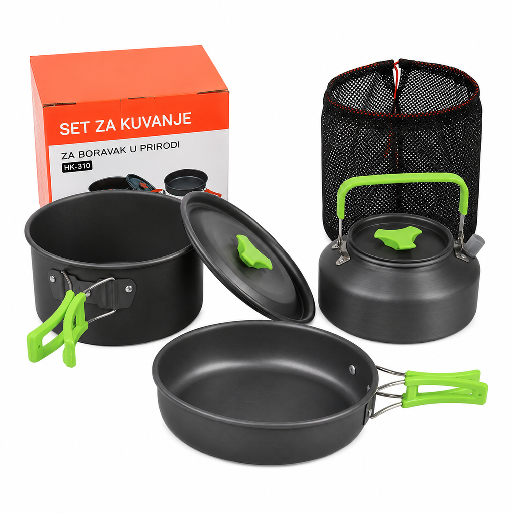 Hoquare kamperski set posuđa 6u1 za 2–3 osobe