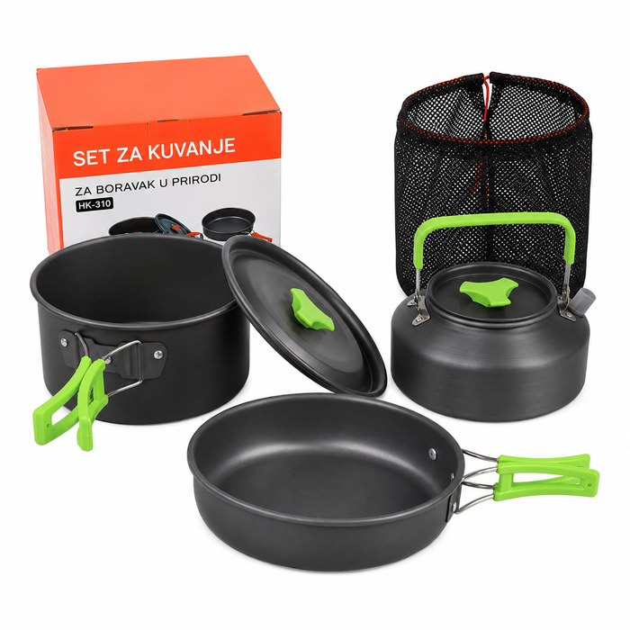 Hoquare kamperski set posuđa 6u1 za 2–3 osobe