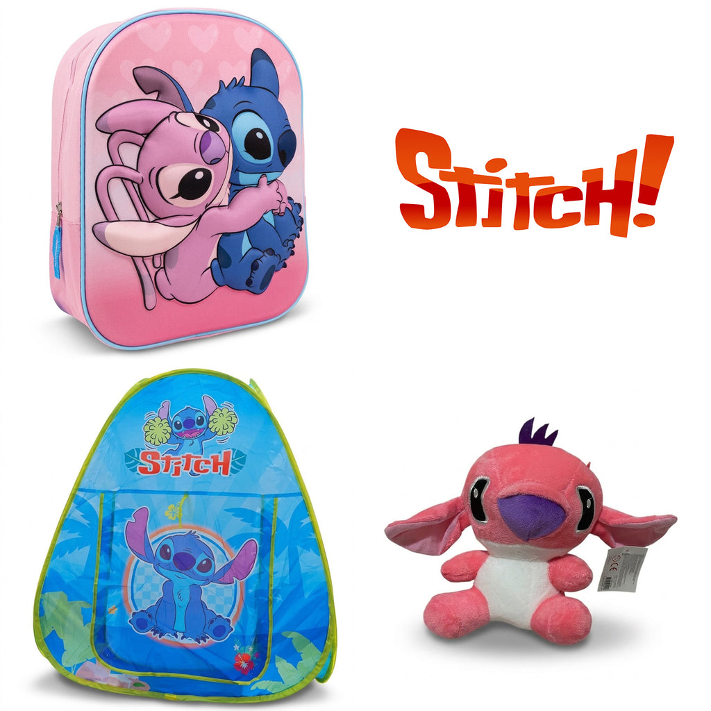 Stitch dečiji set 3u1 – 3D ranac + plišana igračka + šator