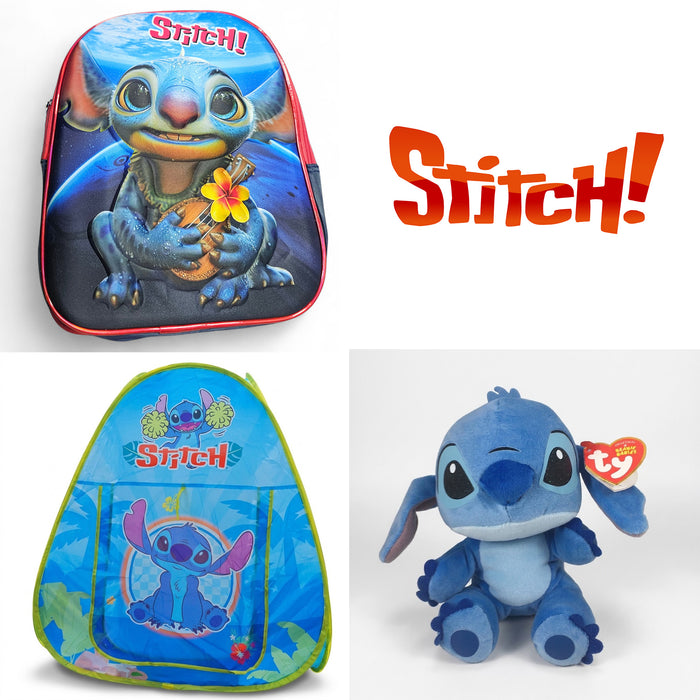 Stitch dečiji set 3u1 – 3D ranac + plišana igračka + šator