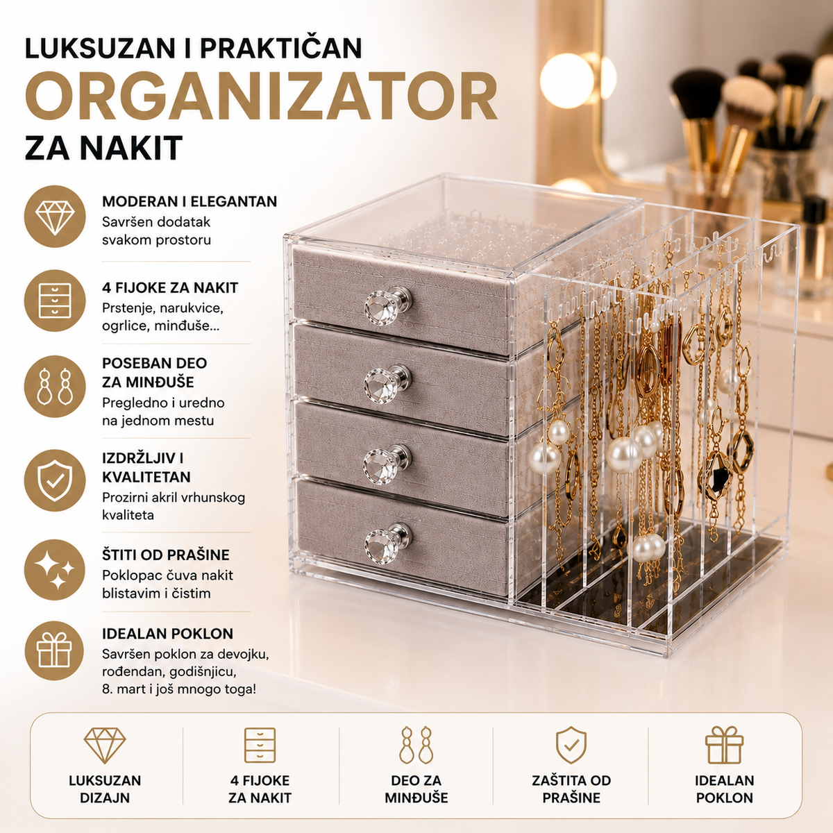 Multifunkcionalni organizator za nakit LD-1033