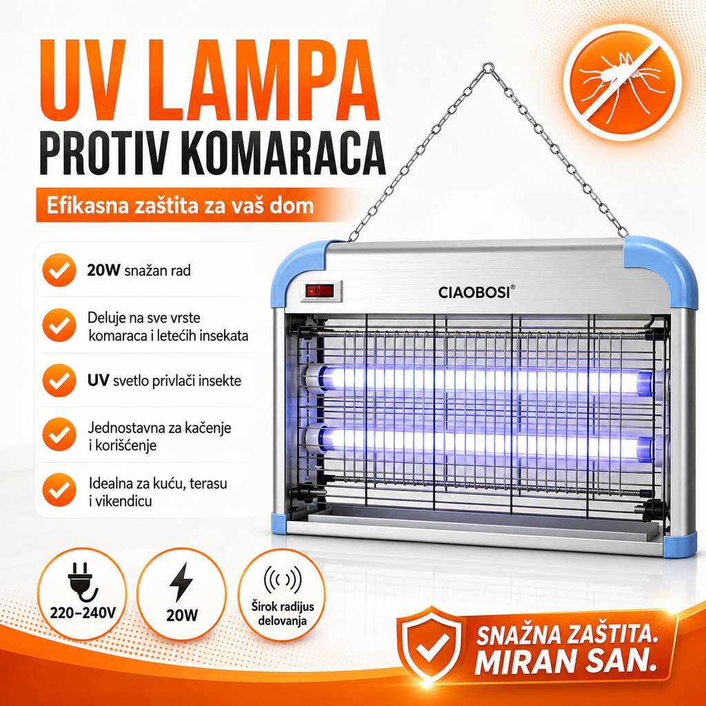 Električna UV lampa CiaoBosi protiv komaraca 20W