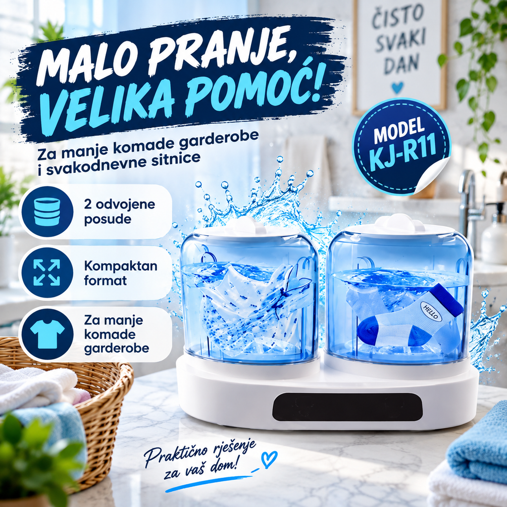 KJ-R11 mini dvokomorna mašina za pranje – Twin Tub Washing Cup