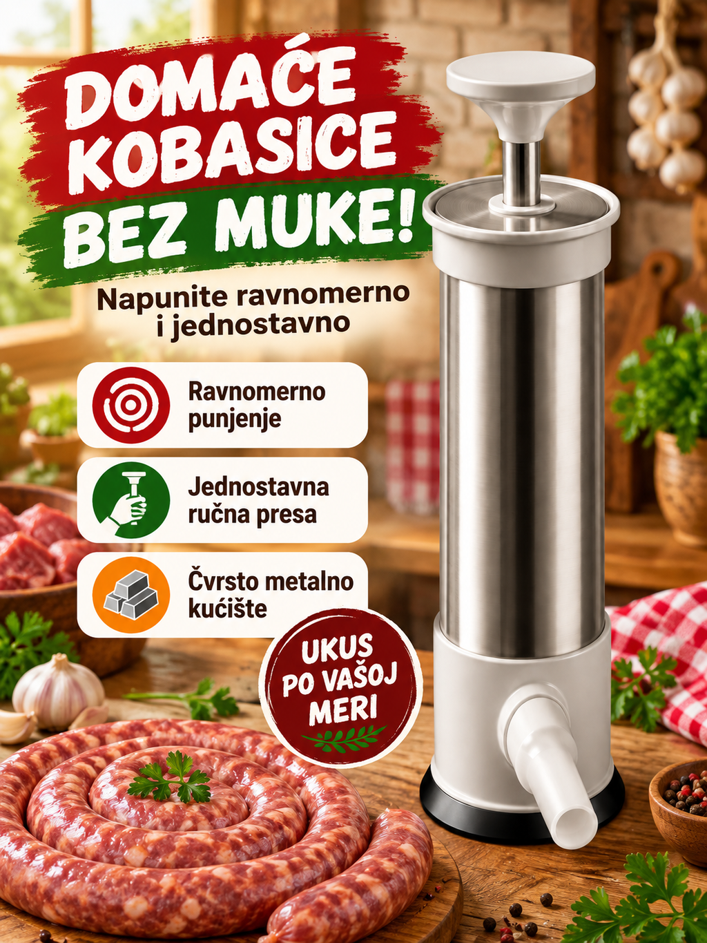 Veleka ručna punilica za kobasice