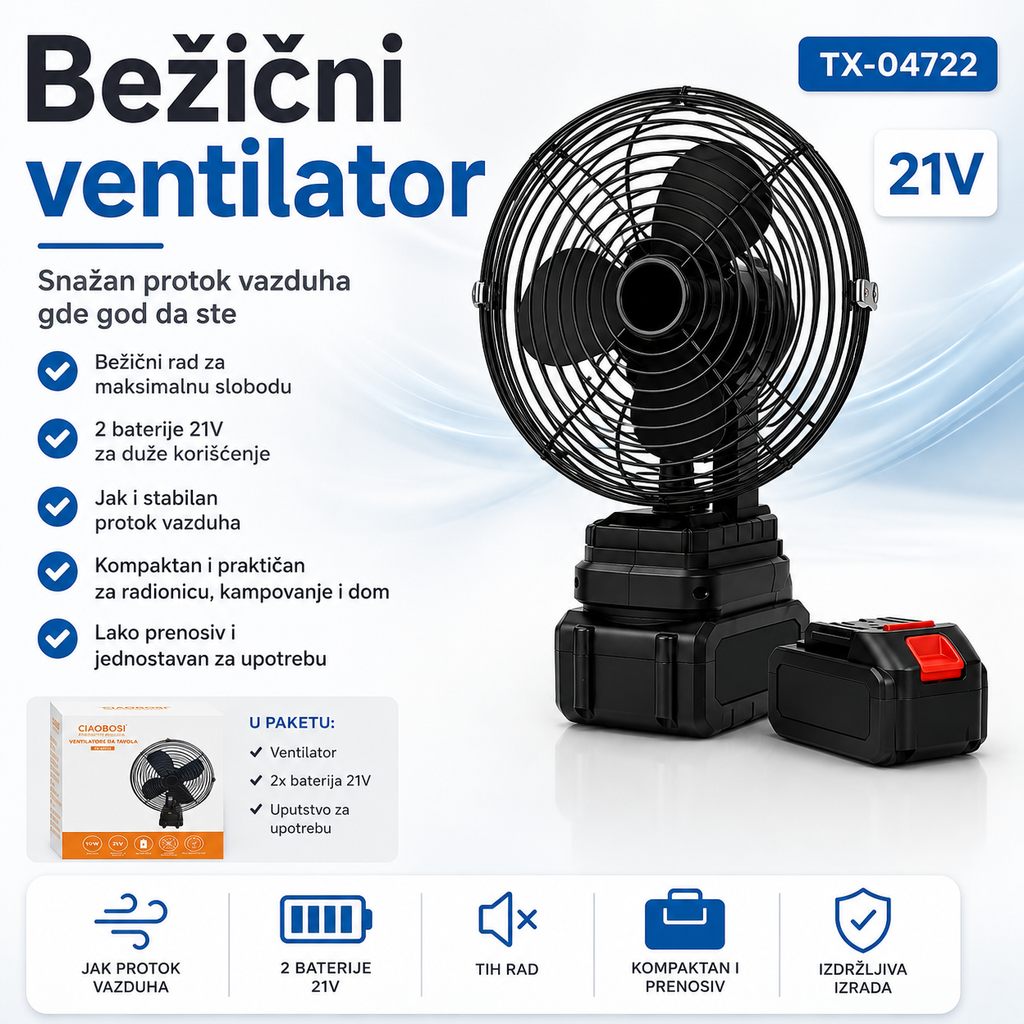 Aku ventilator CiaoBosi TX-04722